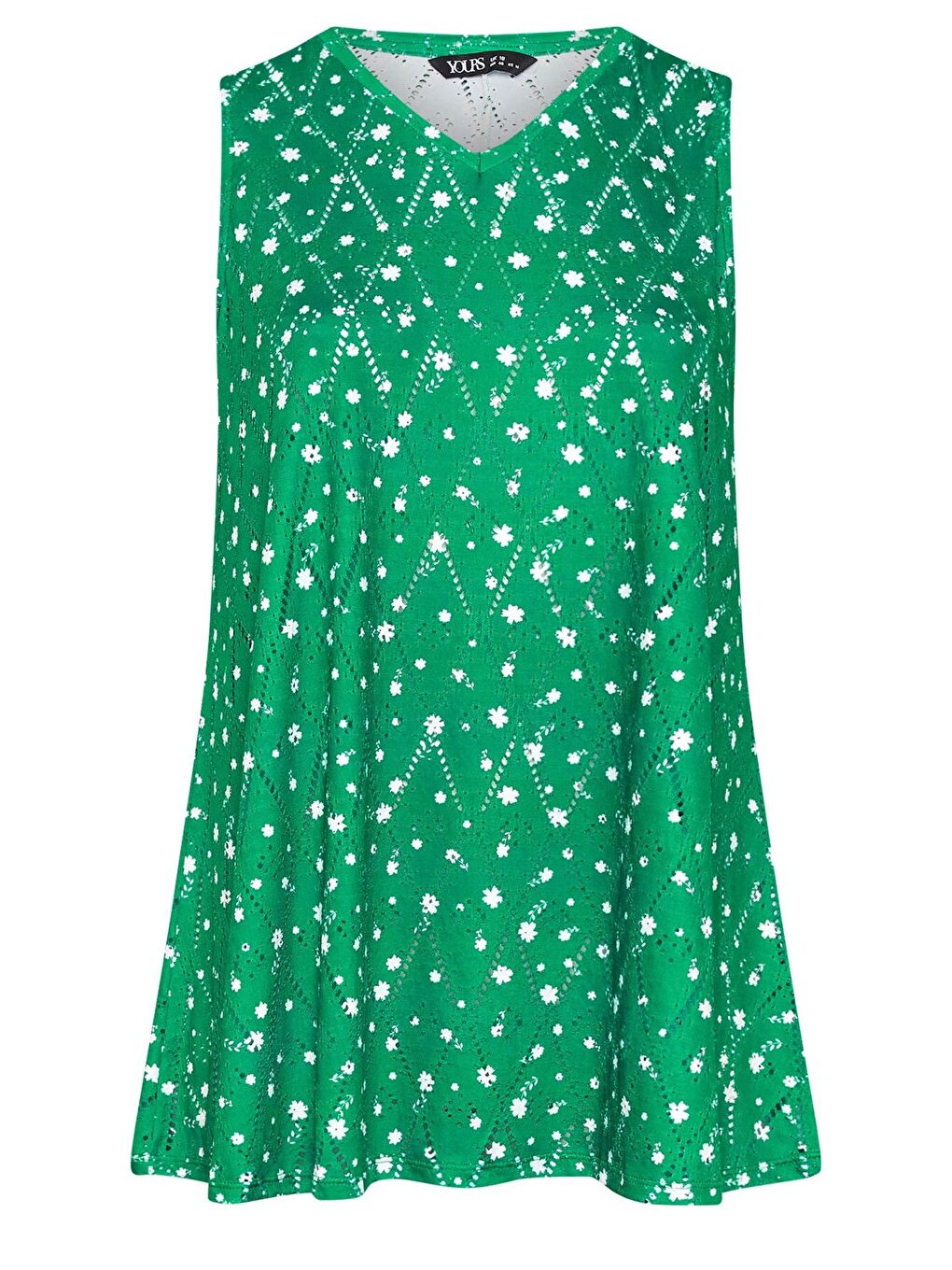 Yeşil Büyük Beden V Yaka Dantel Detaylı Astarsız Sıfır Kollu Bluz 303246-5