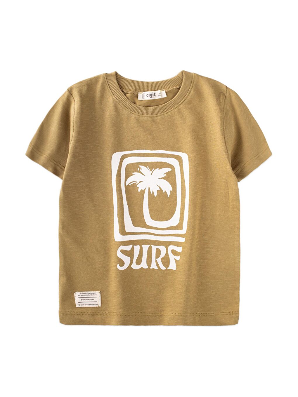 Yeşil Surf Baskılı T-Shırt 2-10 Yaş Olive