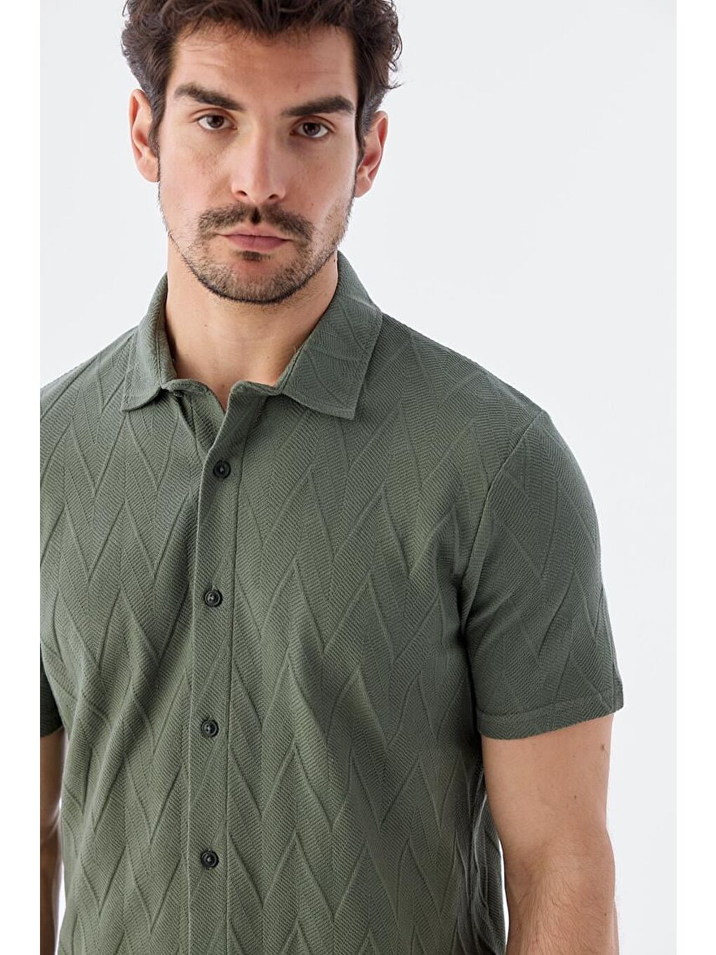 Haki Slim Fit Gömlek-2