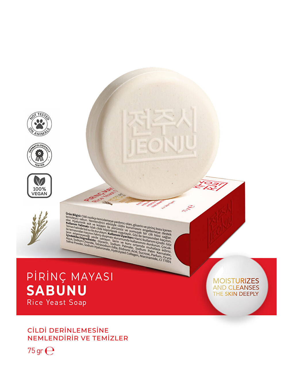 Aydınlatıcı,Beyazlatıcı Pirinç Mayası Sabun