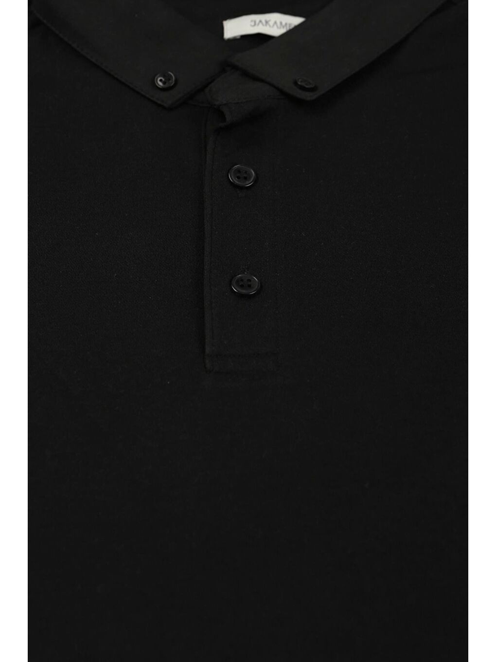 Siyah Slim Fit Düğmeli Polo Yaka T-Shirt-1