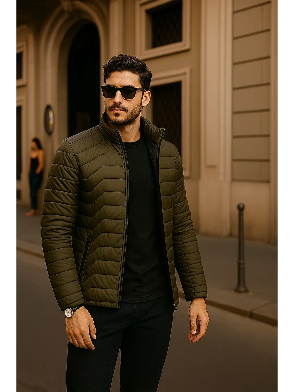 Erkek Günlük Comfort Haki Şişme Mont-3