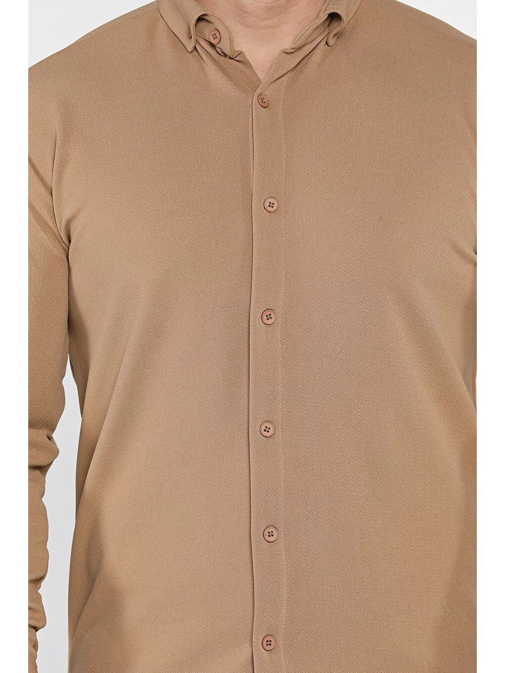 Ekru Erkek Uzun Kol Gömlek-3