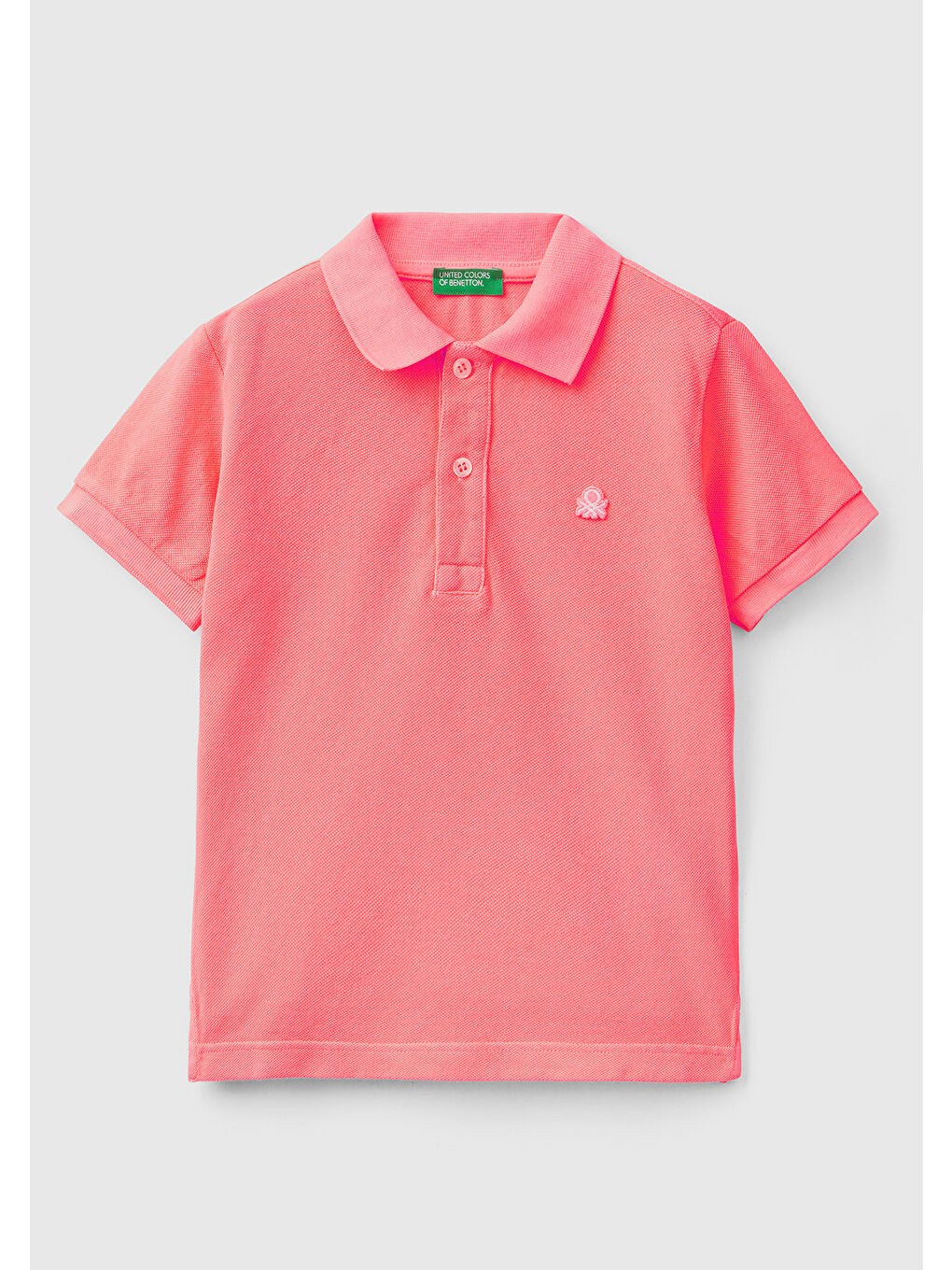 United Colors Of Benetton Pembe Erkek Çocuk Pembe Logolu Neon Pike Polo T-Shirt