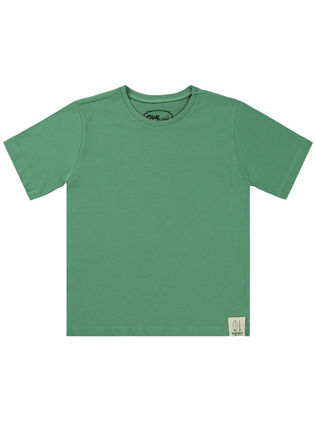 Boys Basic Surf Etiketli 6-9 Yaş Tişört - Yeşil