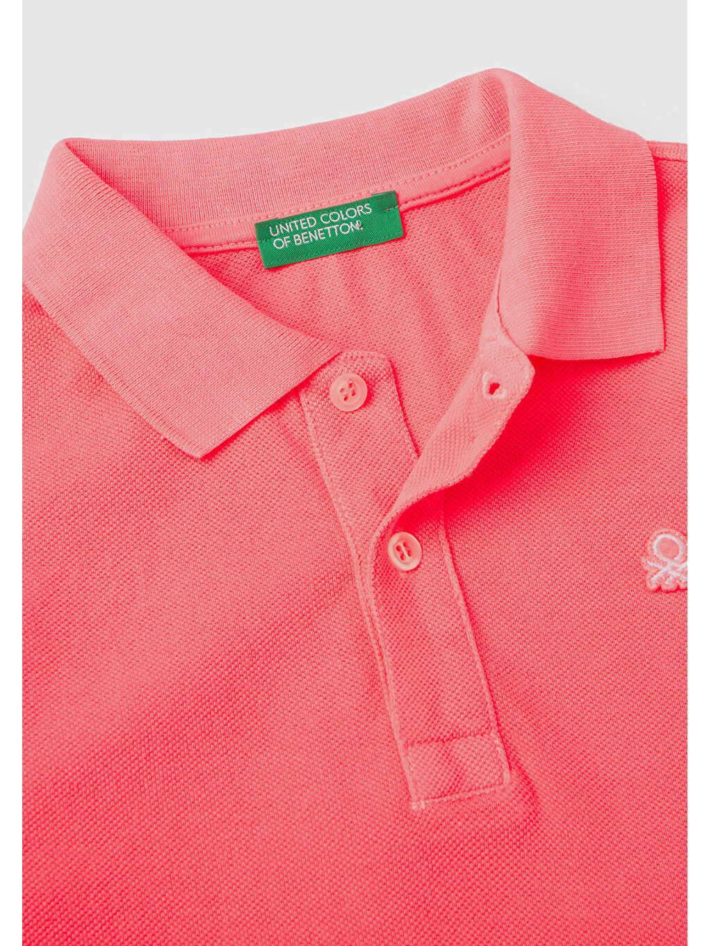 United Colors Of Benetton Pembe Erkek Çocuk Pembe Logolu Neon Pike Polo T-Shirt - 1