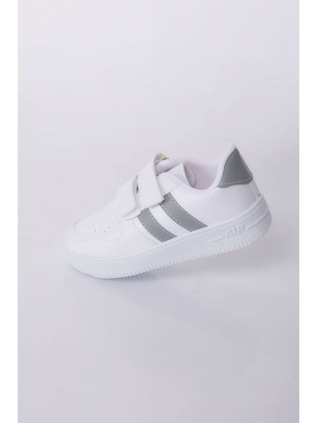 Kız Çocuk Beyaz Gri Cırt Cırtlı Spor Ayakkabı - 27088