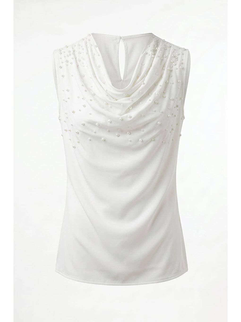 İnci Detaylı Bluz - Ekru-4