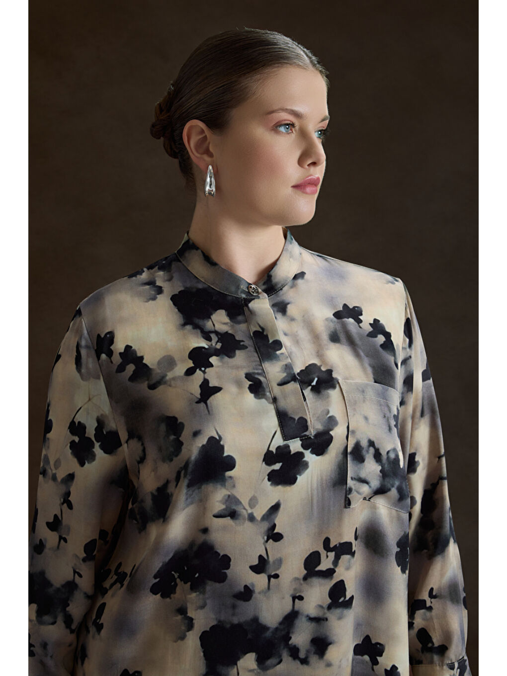 Bej Desenli Viscon Tunik-2