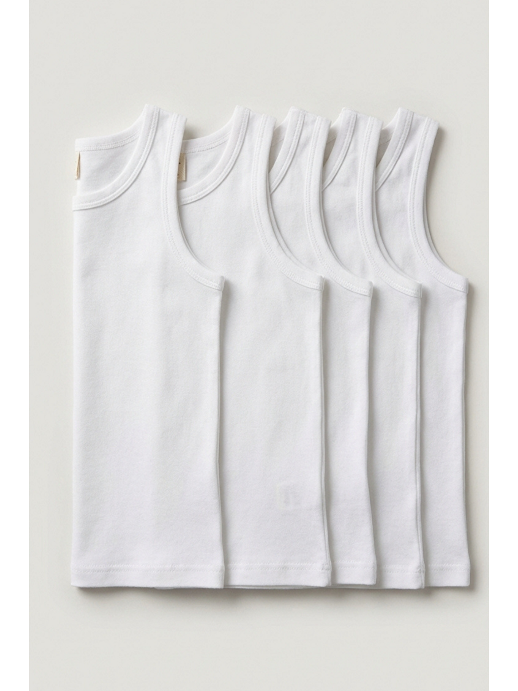 5'Li Paket Basic Beyaz Erkek Çocuk Atlet