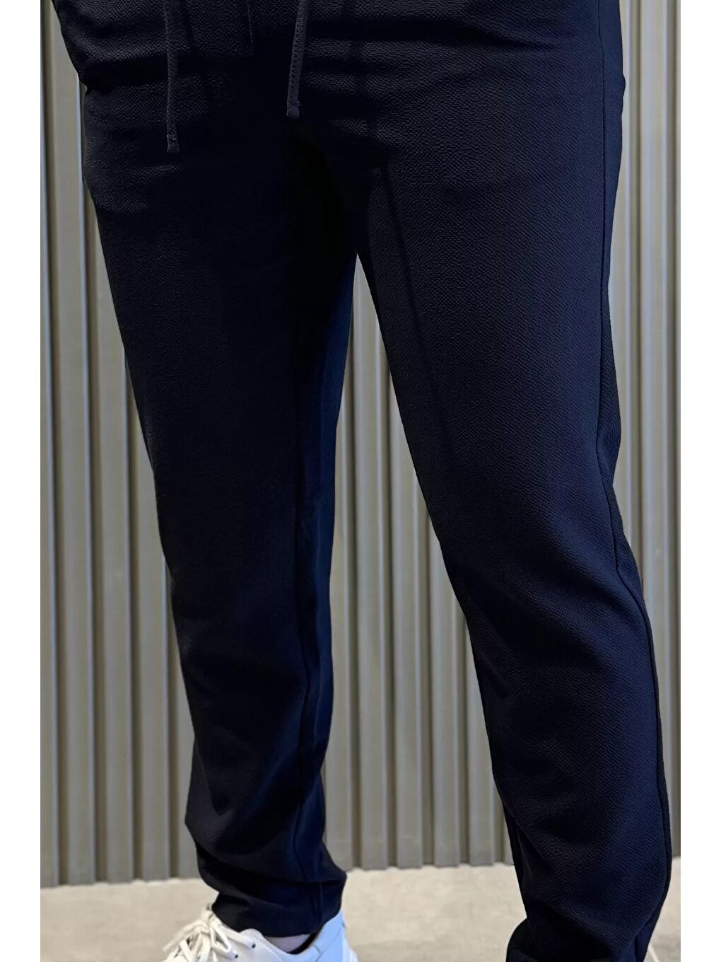 Lacivert Bel Lastikli Fermuarlı Erkek Jogger Pantolon-3