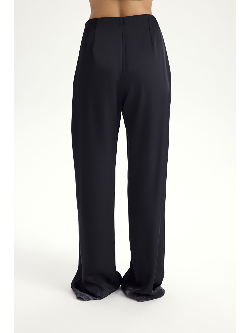 Maris Dantel Detay Siyah Saten Pantolon Takım-5