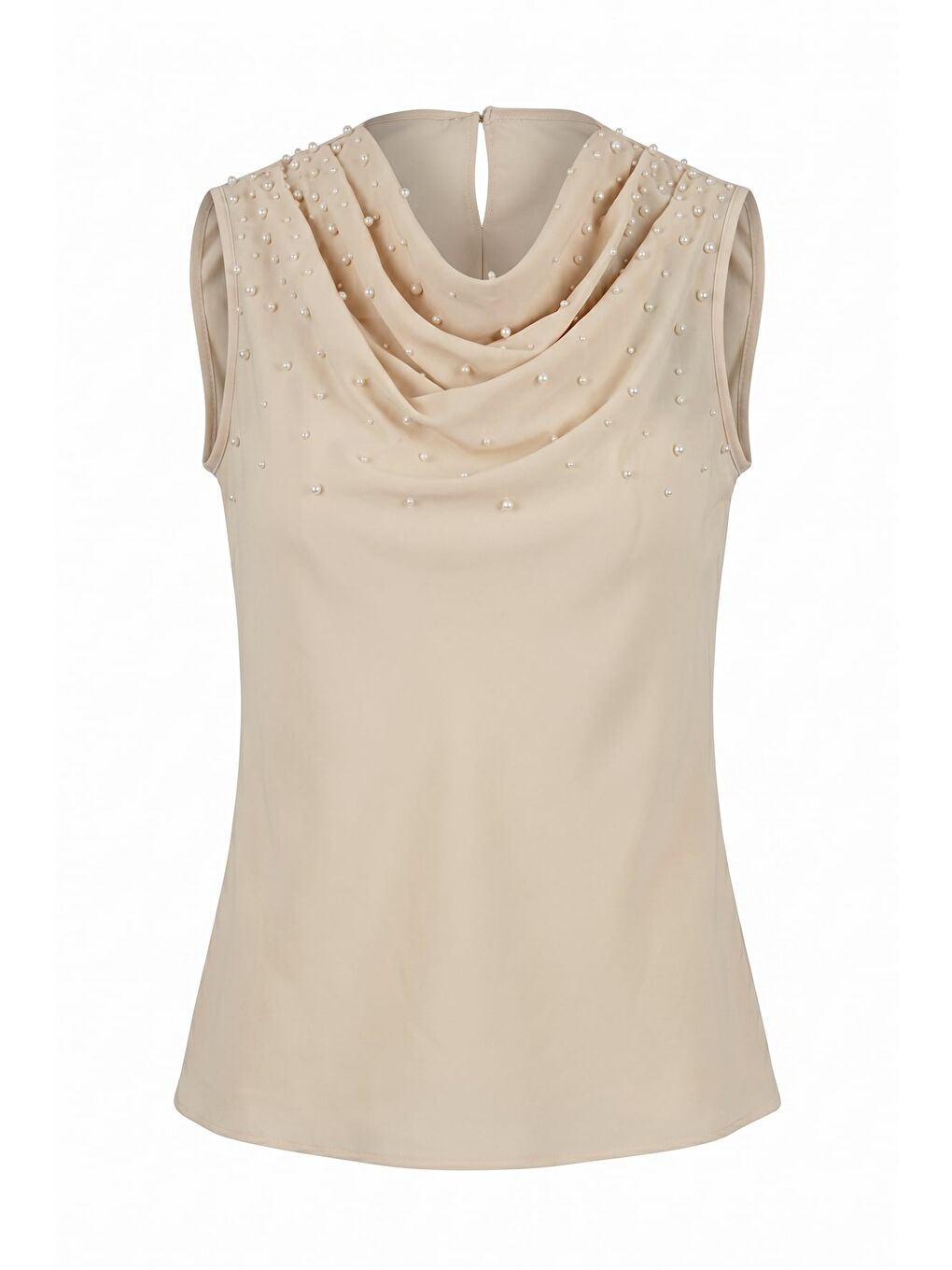 İnci Detaylı Bluz - Bej-5