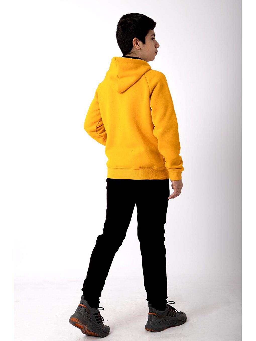 Sarı Athletic Kalın İçi Polarlı Erkek Çocuk Eşofman Takımı-1