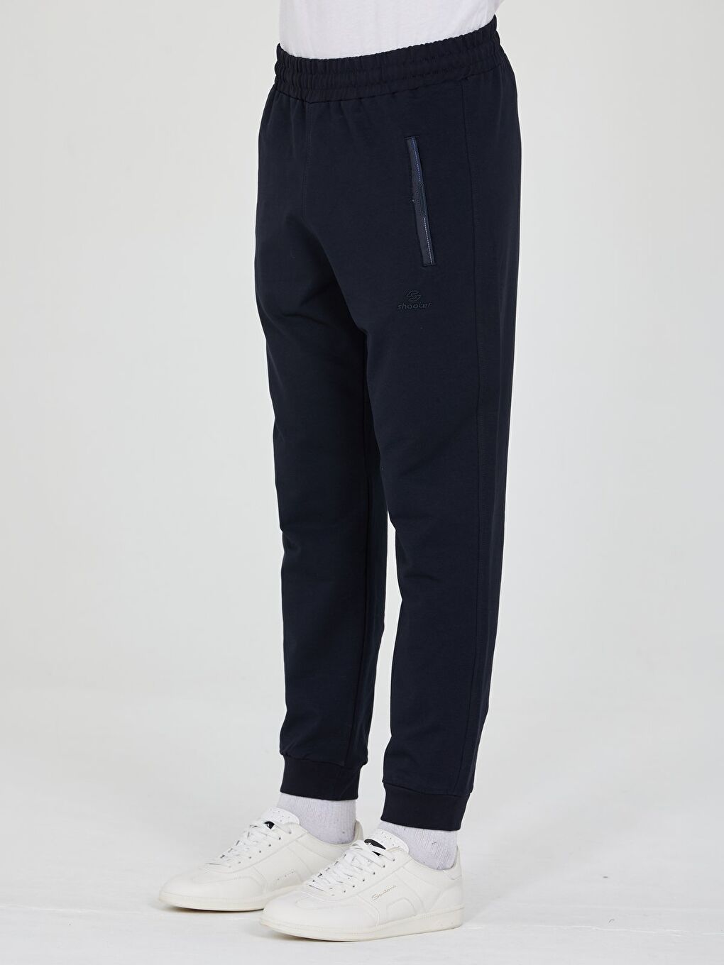 Lacivert Erkek Eşofman Altı Fermuarlı Cepli Slim Fit Paça Ribanalı Spor Eşofman-3