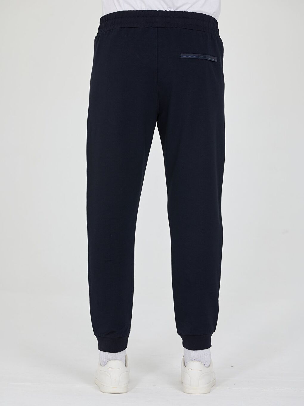 Lacivert Erkek Eşofman Altı Fermuarlı Cepli Slim Fit Paça Ribanalı Spor Eşofman-4