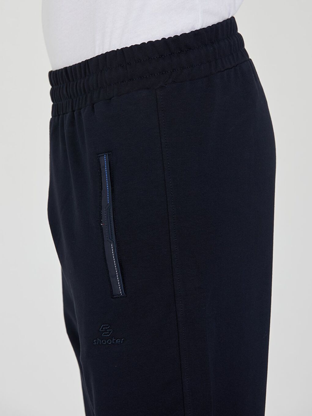 Lacivert Erkek Eşofman Altı Fermuarlı Cepli Slim Fit Paça Ribanalı Spor Eşofman-5