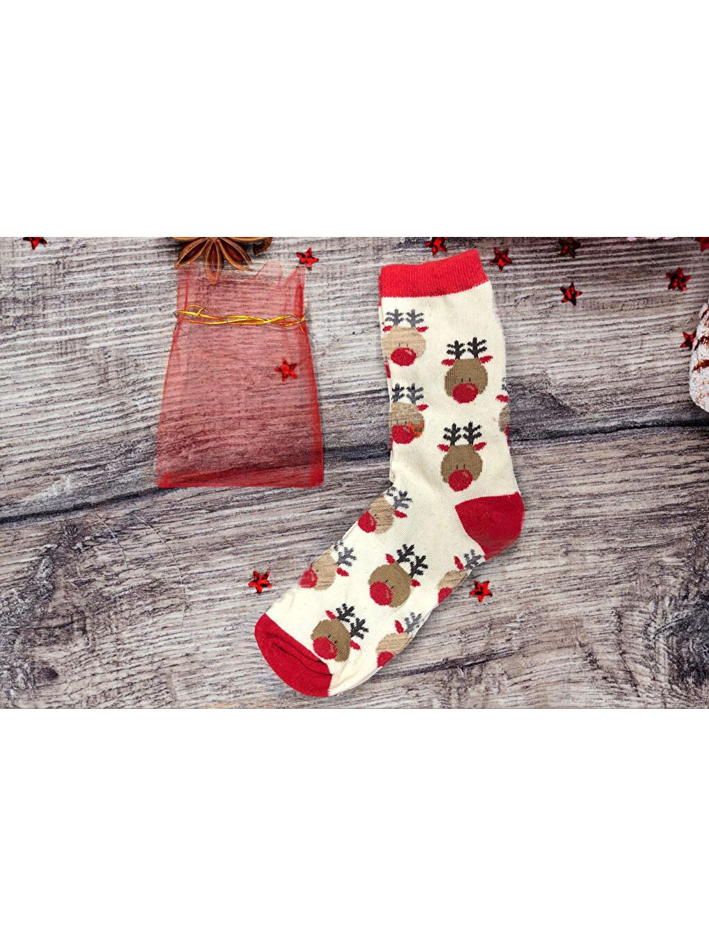 Karışık YILBAŞI HEDİYE KADIN ÇORABI