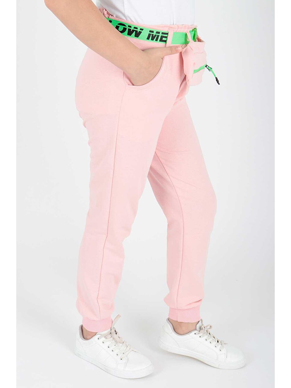 Pembe Kids Kız Çantalı Eşofman Altı Cepli Bağcıklı Lastikli Dar Paça Pamuklu Eşofman Altı Ak722547-3