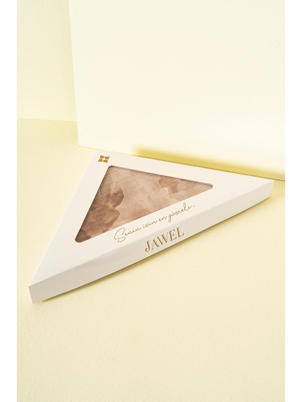 Bej Kadın Desenli Aquarelle Soft Şal-1