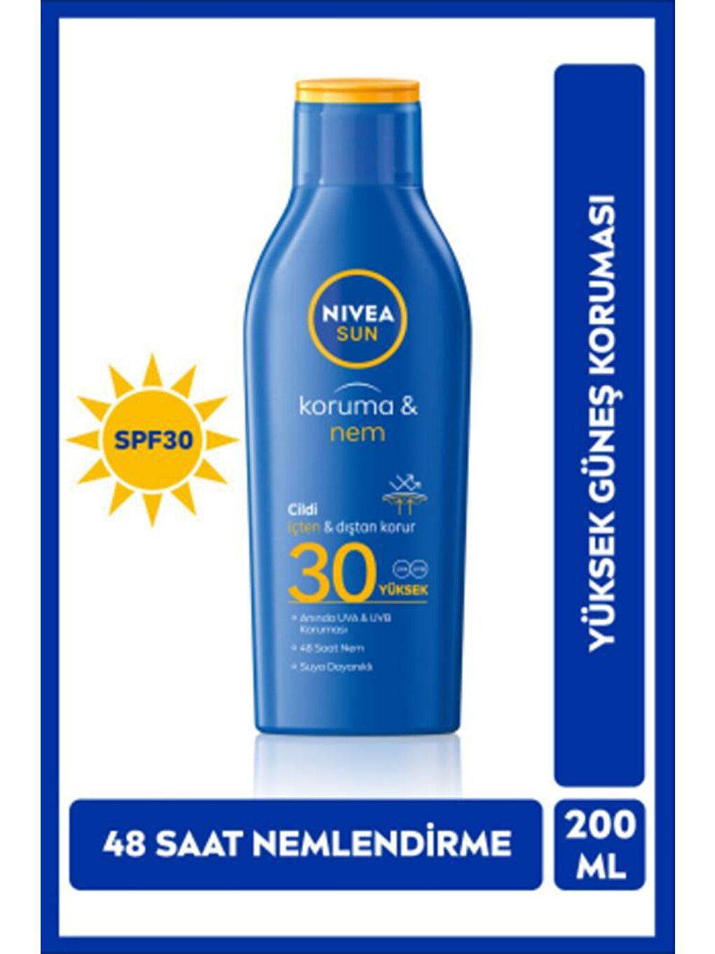 NIVEA Şeffaf Sun Güneş Losyonu SPF+ 30 Güneş Koruyucu ve Nemlendirici 200 ml