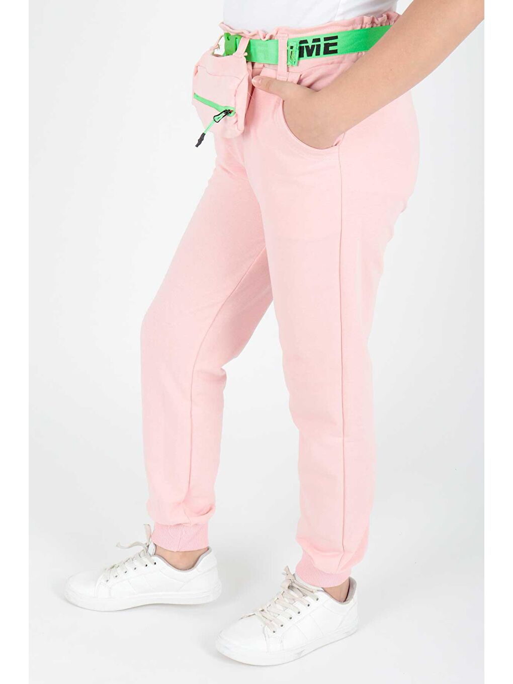 Pembe Kids Kız Çantalı Eşofman Altı Cepli Bağcıklı Lastikli Dar Paça Pamuklu Eşofman Altı Ak722547-4