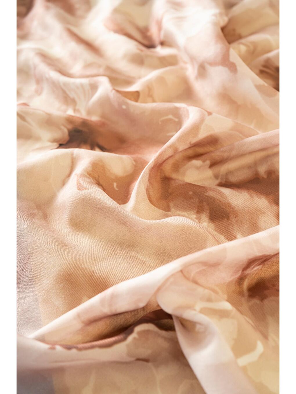 Bej Kadın Desenli Aquarelle Soft Şal-2