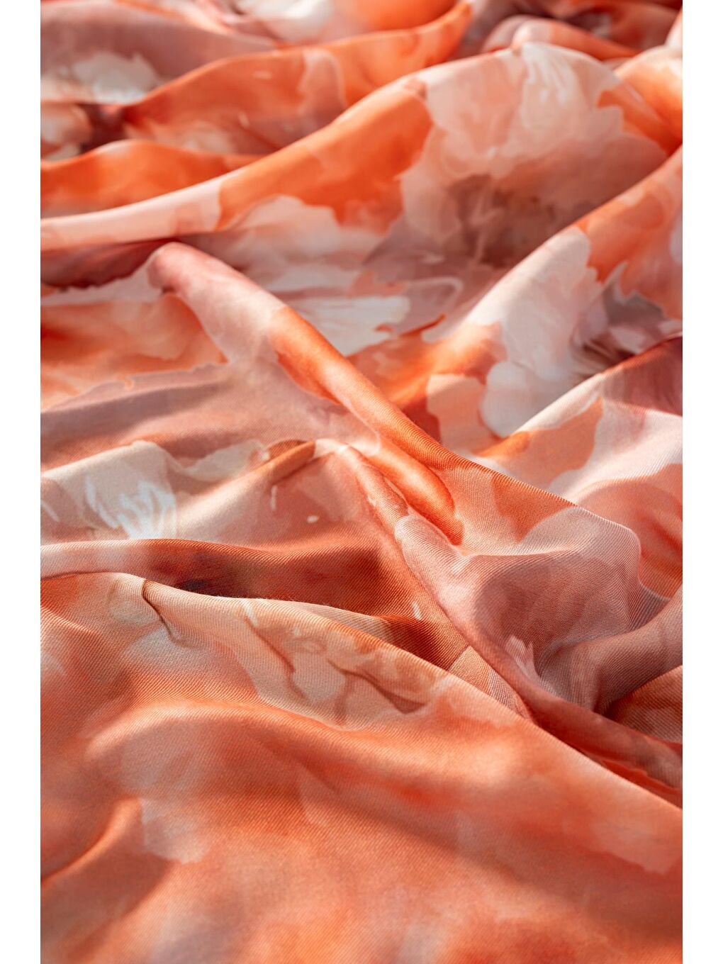 Turuncu Kadın Desenli Aquarelle Soft Şal-2