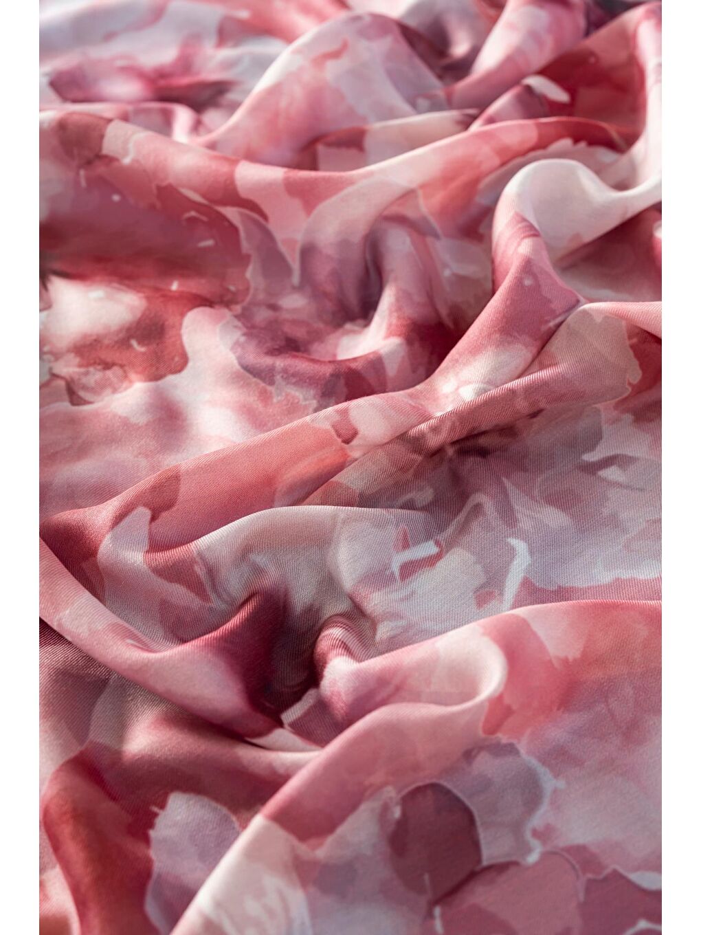 Bordo Kadın Desenli Aquarelle Soft Şal-2