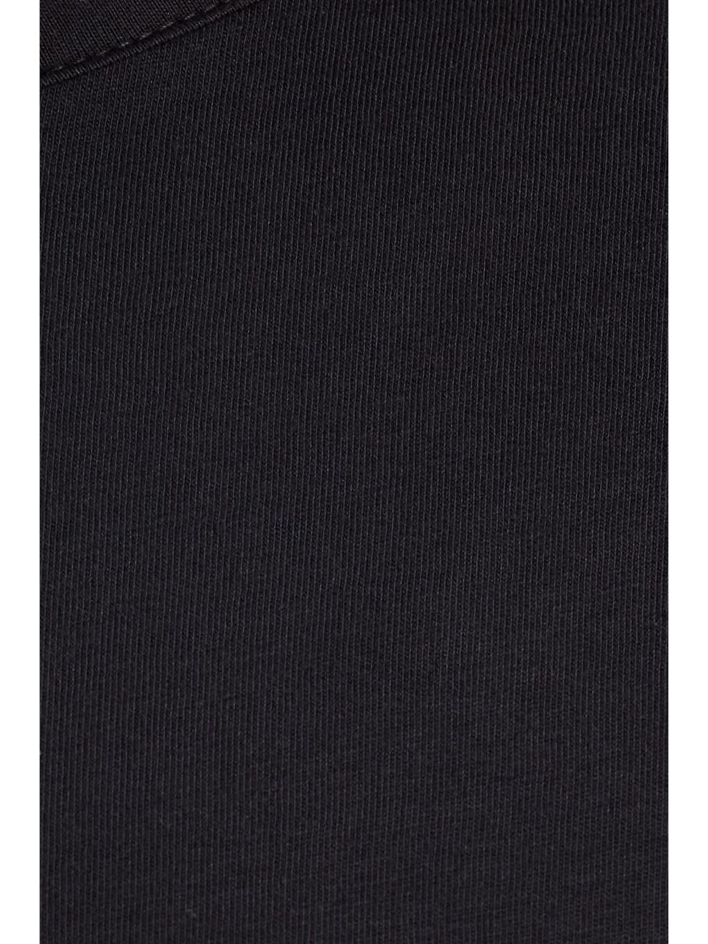 Erkek Standart Fit %100 Pamuk Bisiklet Yaka Beli Lastikli Siyah Pijama Takımı-5