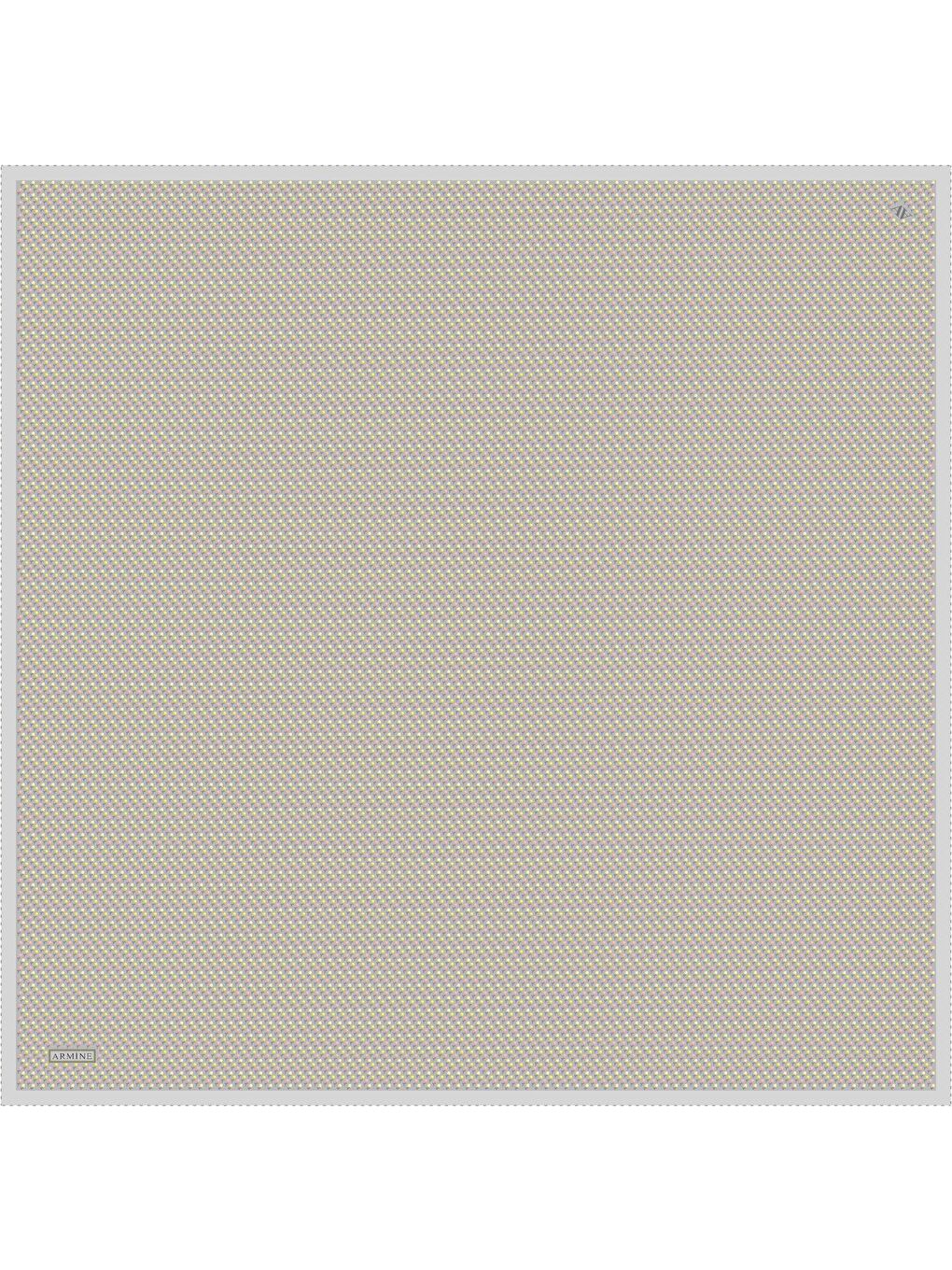 Bej Geometrik Desenli Saf İpek Sura Eşarp 9307 32-2