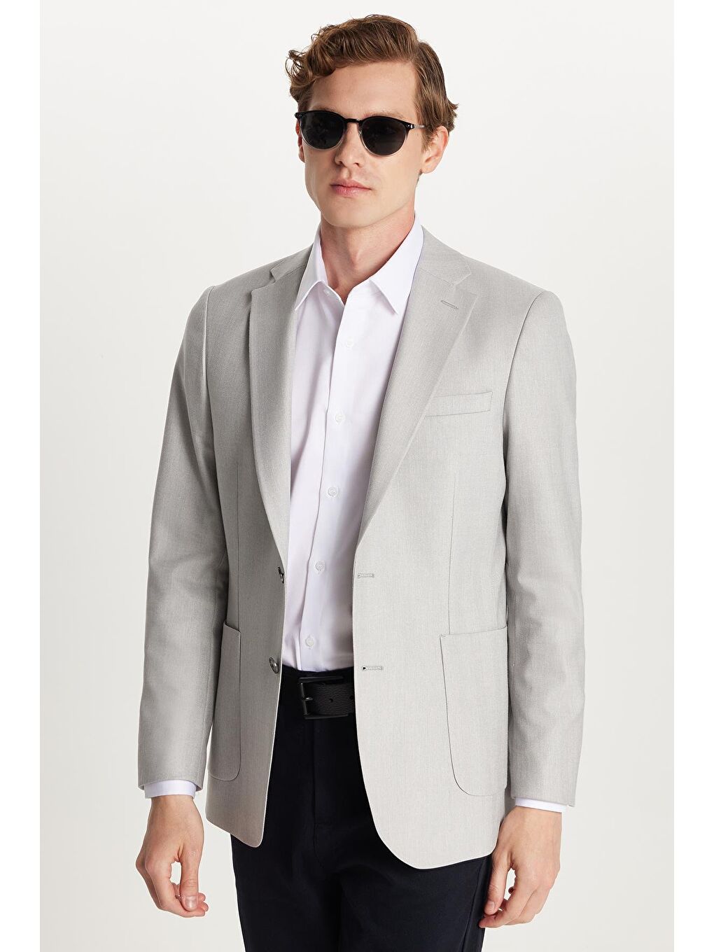 Erkek Slim Fit Chino Esnek Yandan Cepli Önü Fermuarlı Pamuklu Dokulu Siyah Pantolon-2