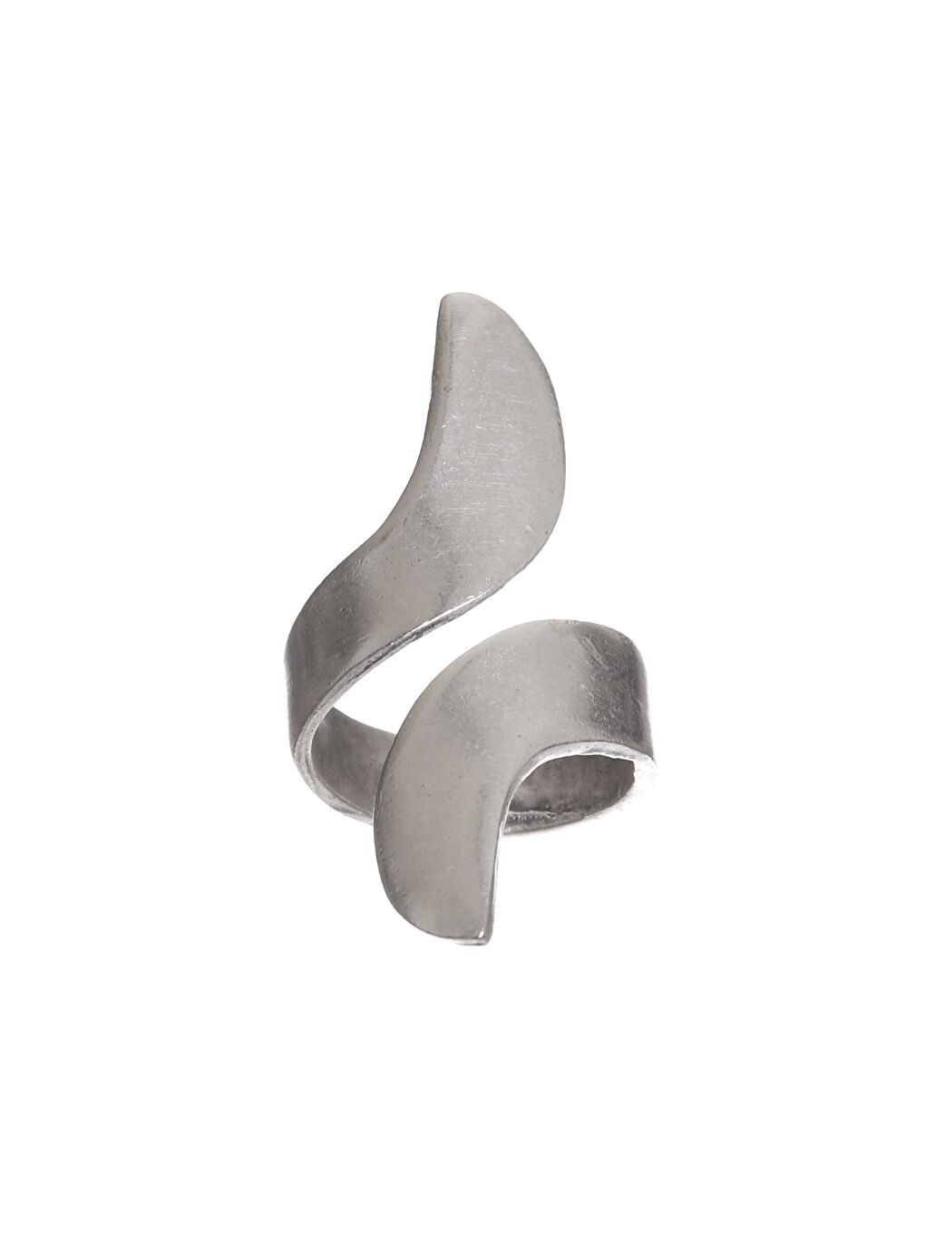 Gri Kadın Antik Gümüş Kaplama Dolama Formlu Ayarlanabilir Splash Yüzük