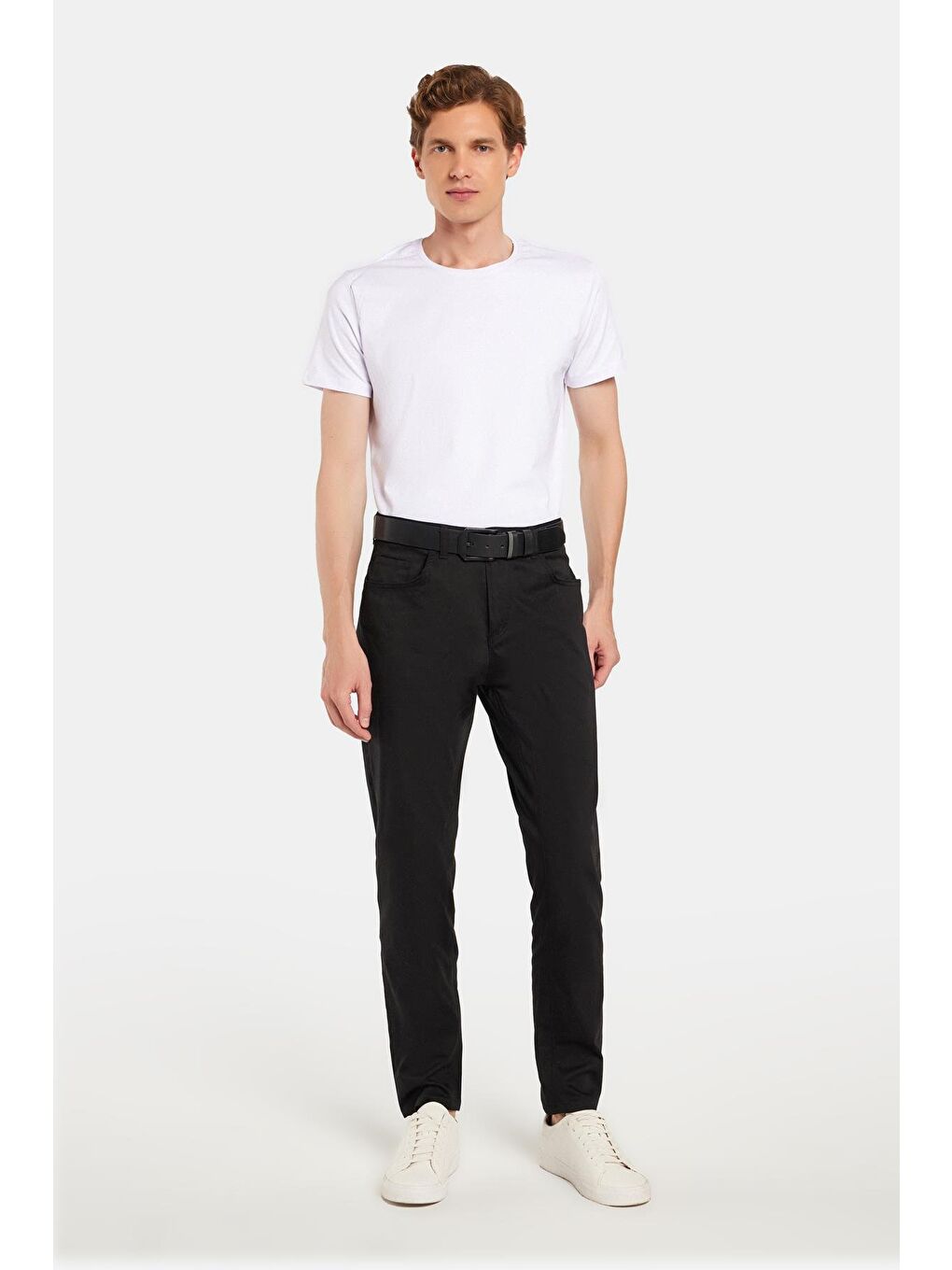 Erkek Regular Fit Rahat Kesim Mevsimlik Kanvas Siyah Pantolon-2