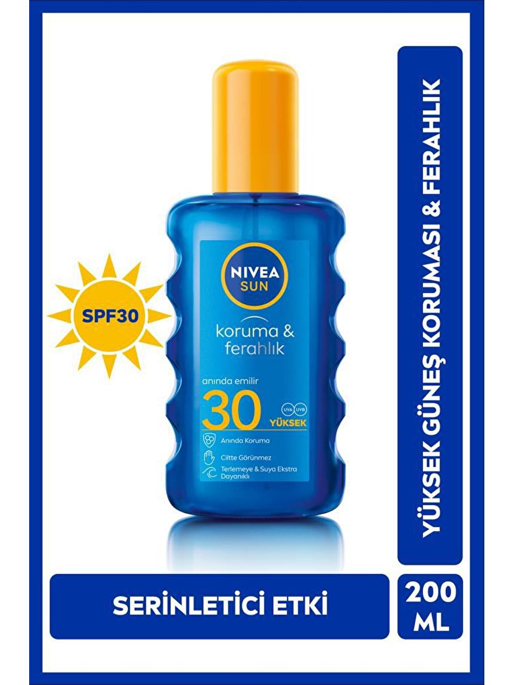 NIVEA Şeffaf Sun Spf30 Koruma & Ferahlık Güneş Kremi 200 ml Sprey, Yüksek Güneş Koruyucu