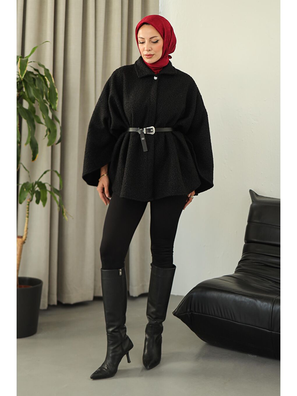 Kemerli Buklet Panço Siyah - 27823-SIYAH