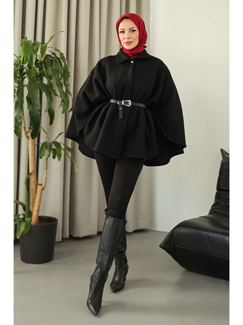 Kemerli Buklet Panço Siyah - 27823-SIYAH-4