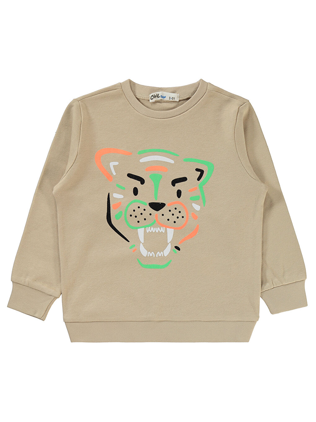 Civil Krem Erkek Çocuk Sweatshirt 2-5 Yaş Yulaf Sütü