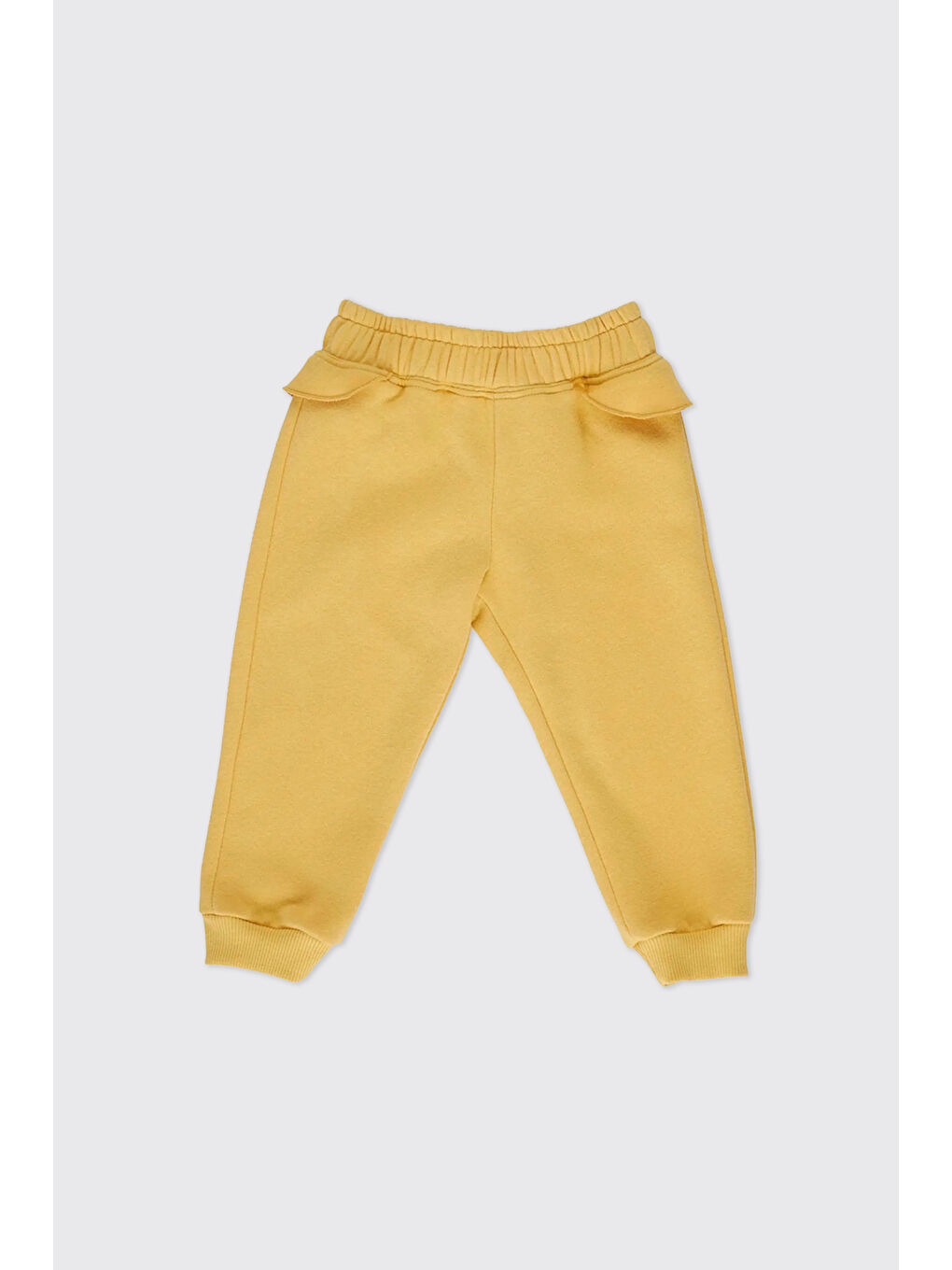 Kız Bebek Beli Lastikli Sarı Eşofman Altı