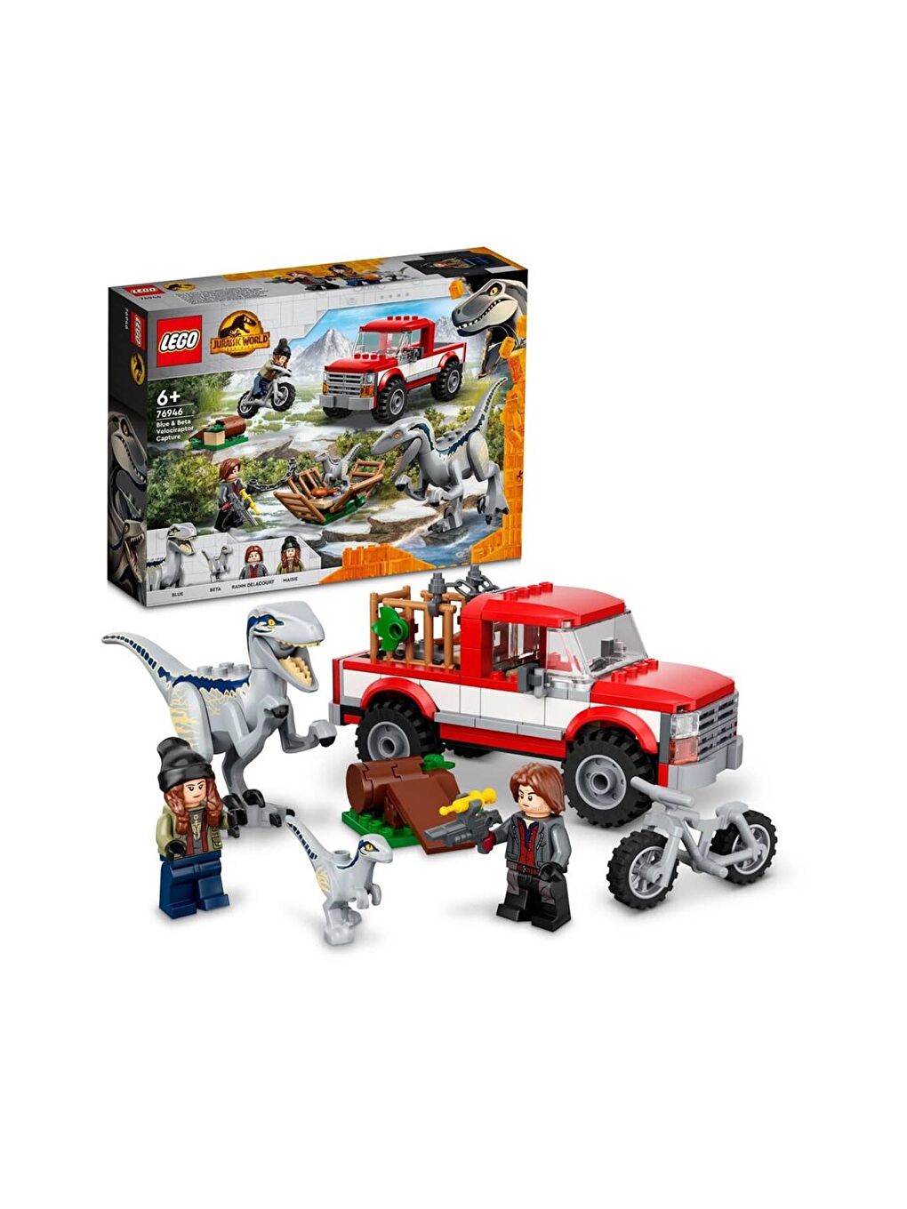 Lego Karışık Lego Jurassic World Blue ve Beta Velociraptor Yakalama 76946