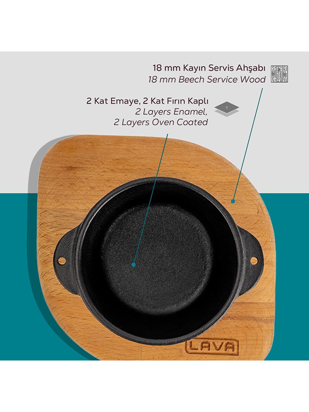 Siyah Yuvarlak Sufle / Sos Kabı ve Ahşap Altlığı. Çap(Ø)8cm.-5