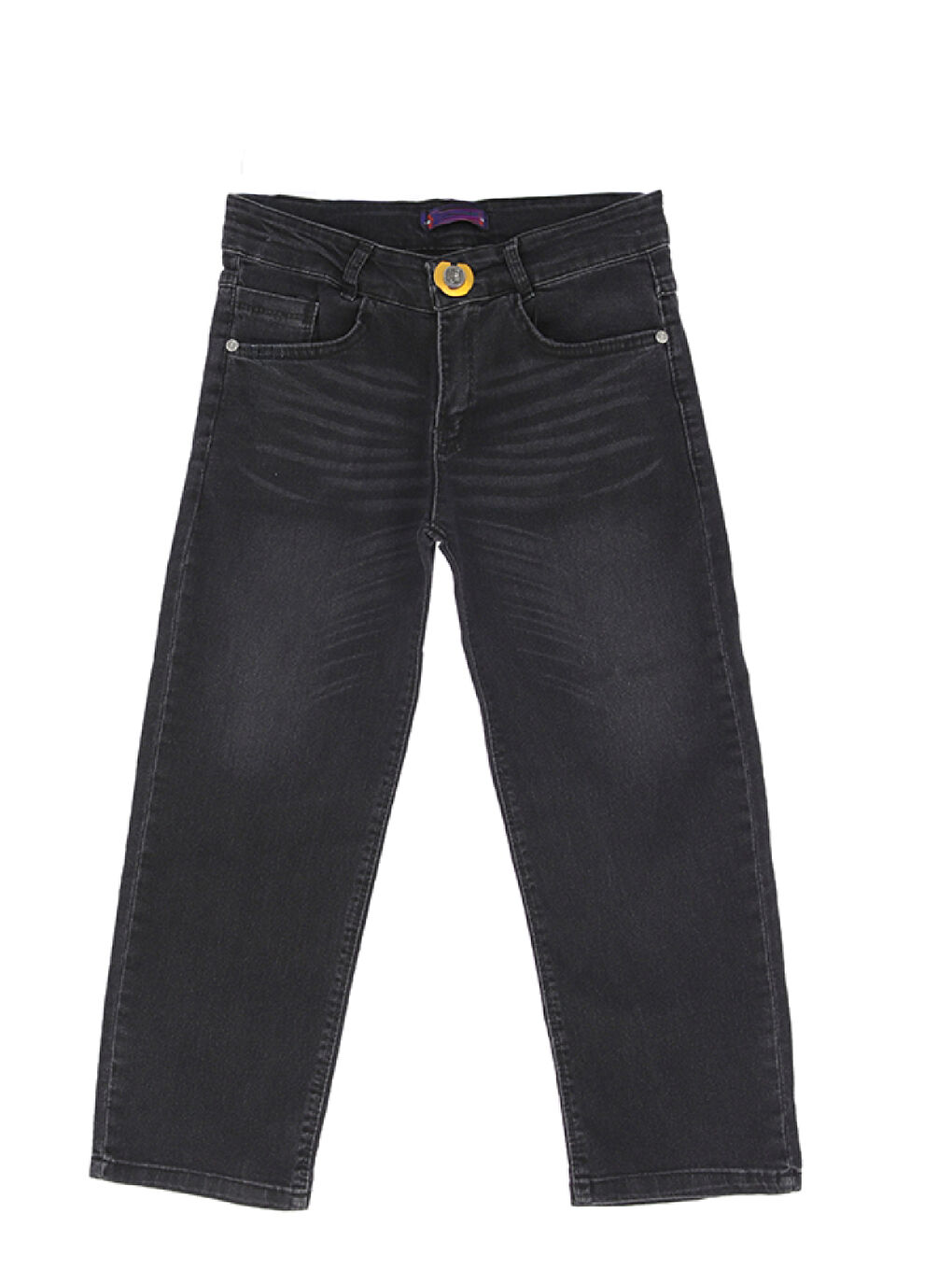 Siyah Erkek Çocuk Esnek Belli Elastanlı Geniş Kesim Jean Pantolon 13-17 Yaş 12367