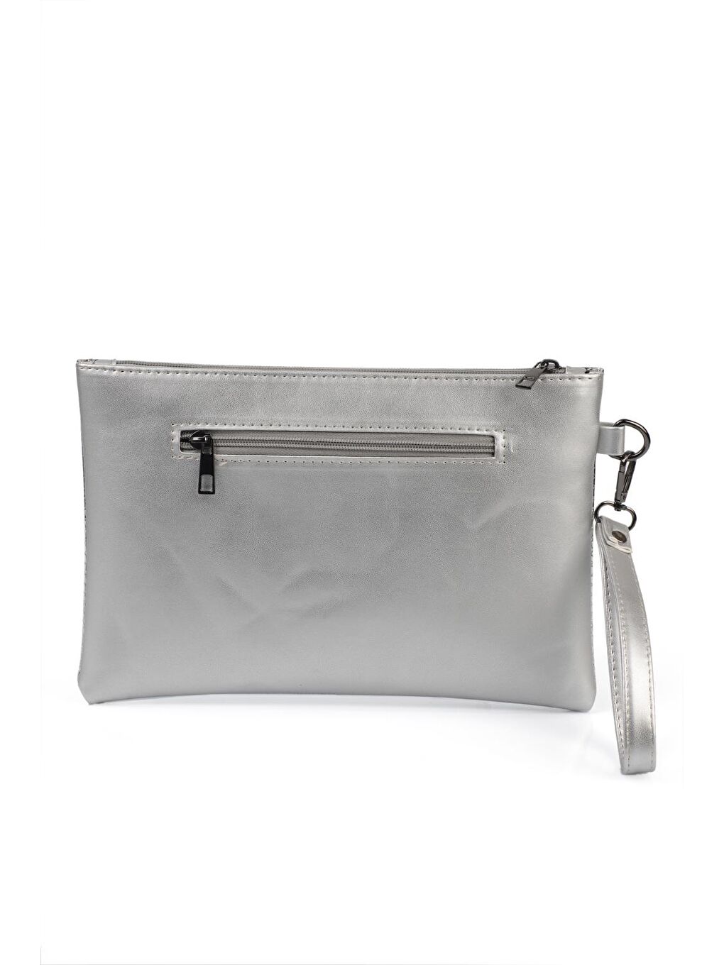 Gri Paris Kadın Clutch Çanta-4