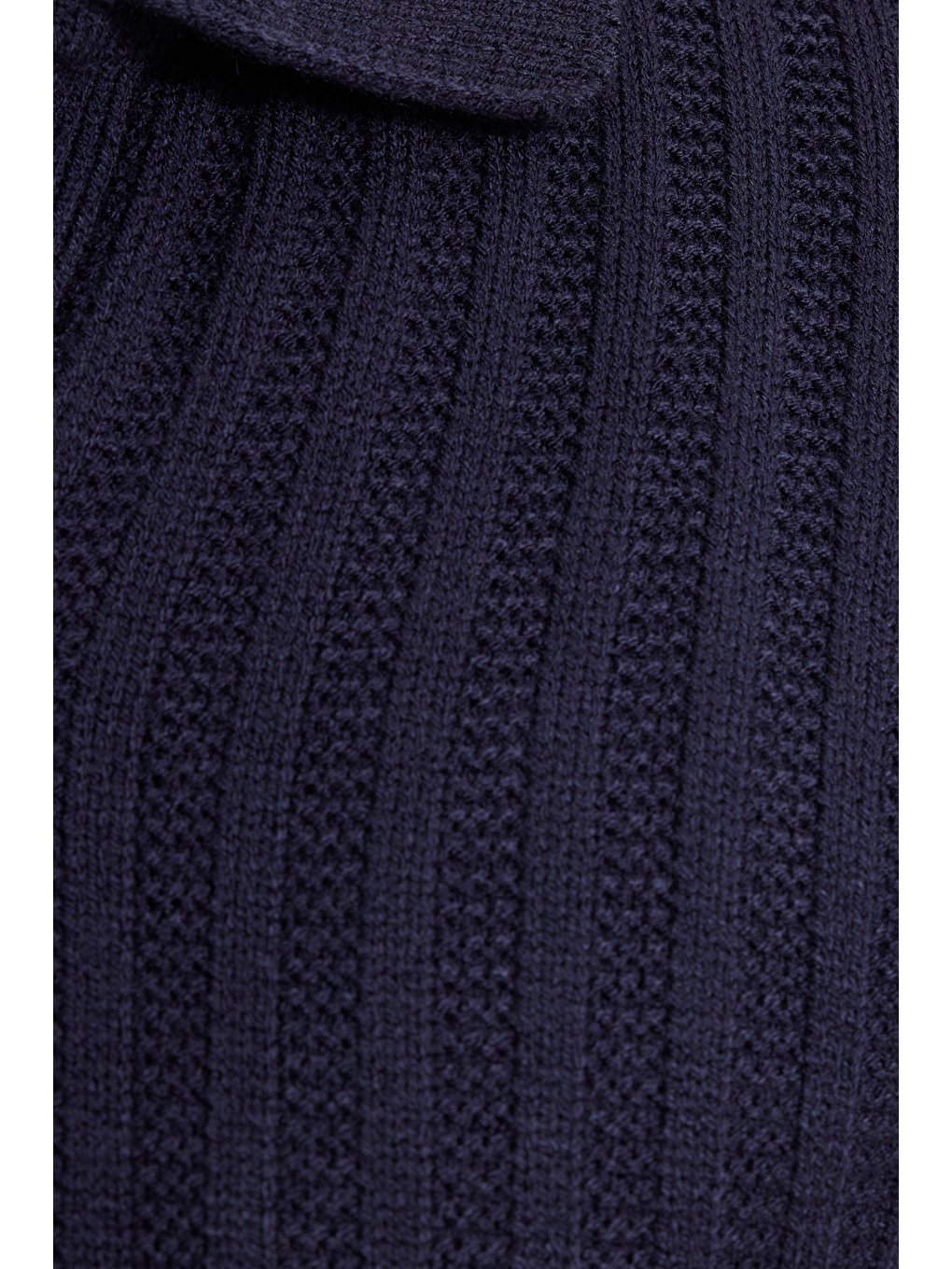 Erkek Standart Fit Normal Kesim Polo Yaka Lacivert Kazak-3