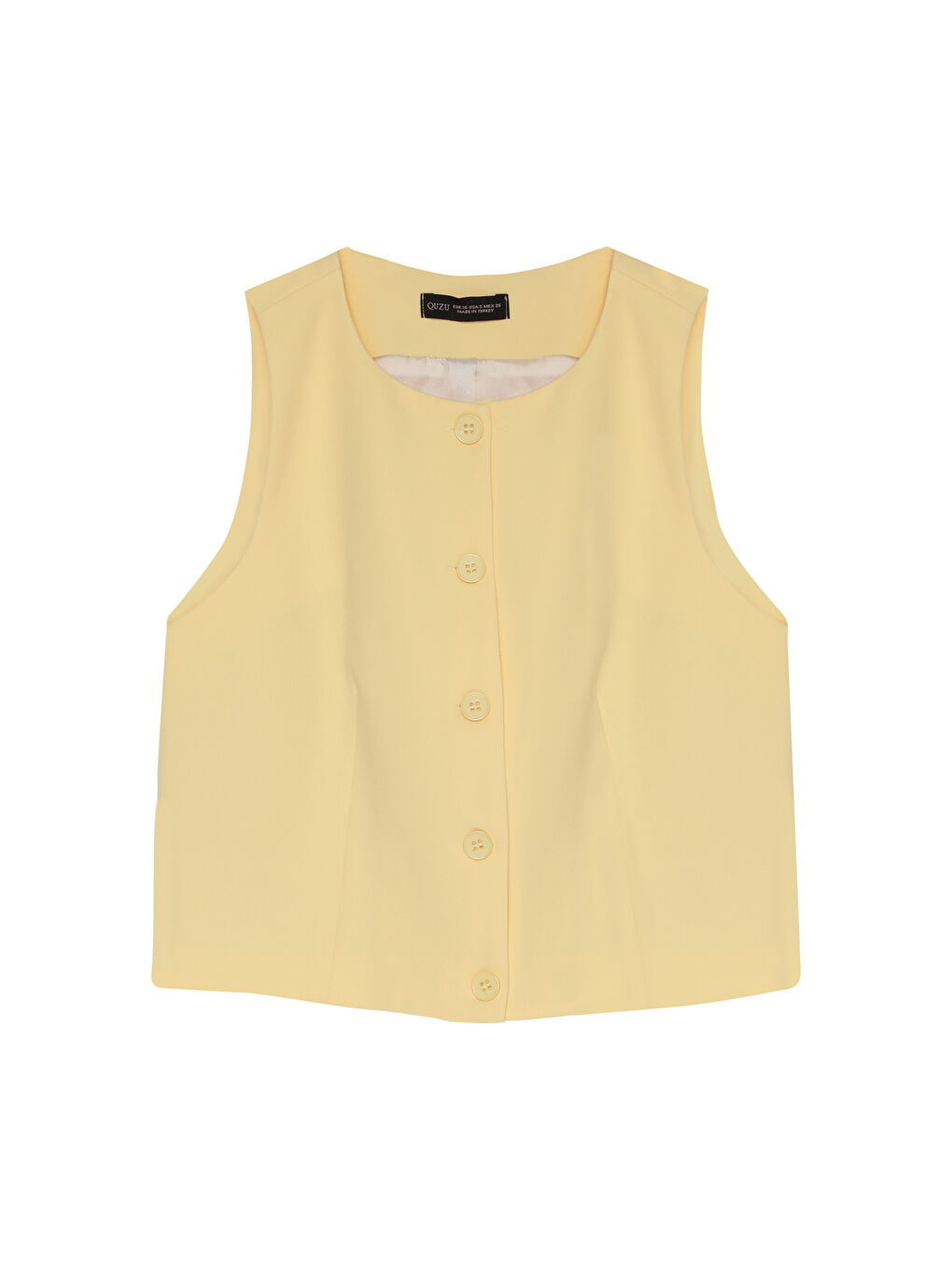 Düğme Detaylı Yelek Ceket Sarı