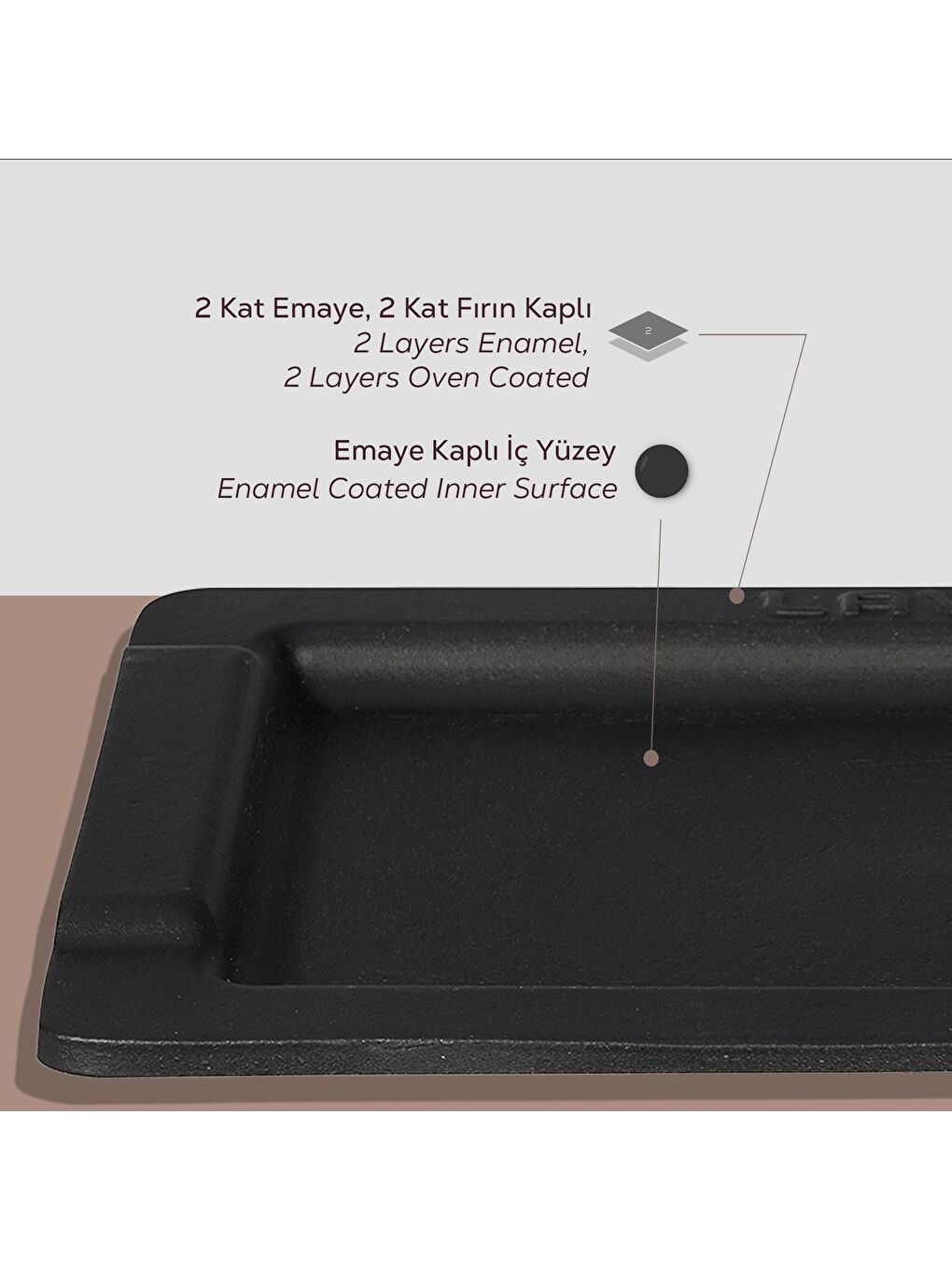 Dikdörtgen Servis Tabağı. Siyah Renk. Ölçü 16x25cm.-3