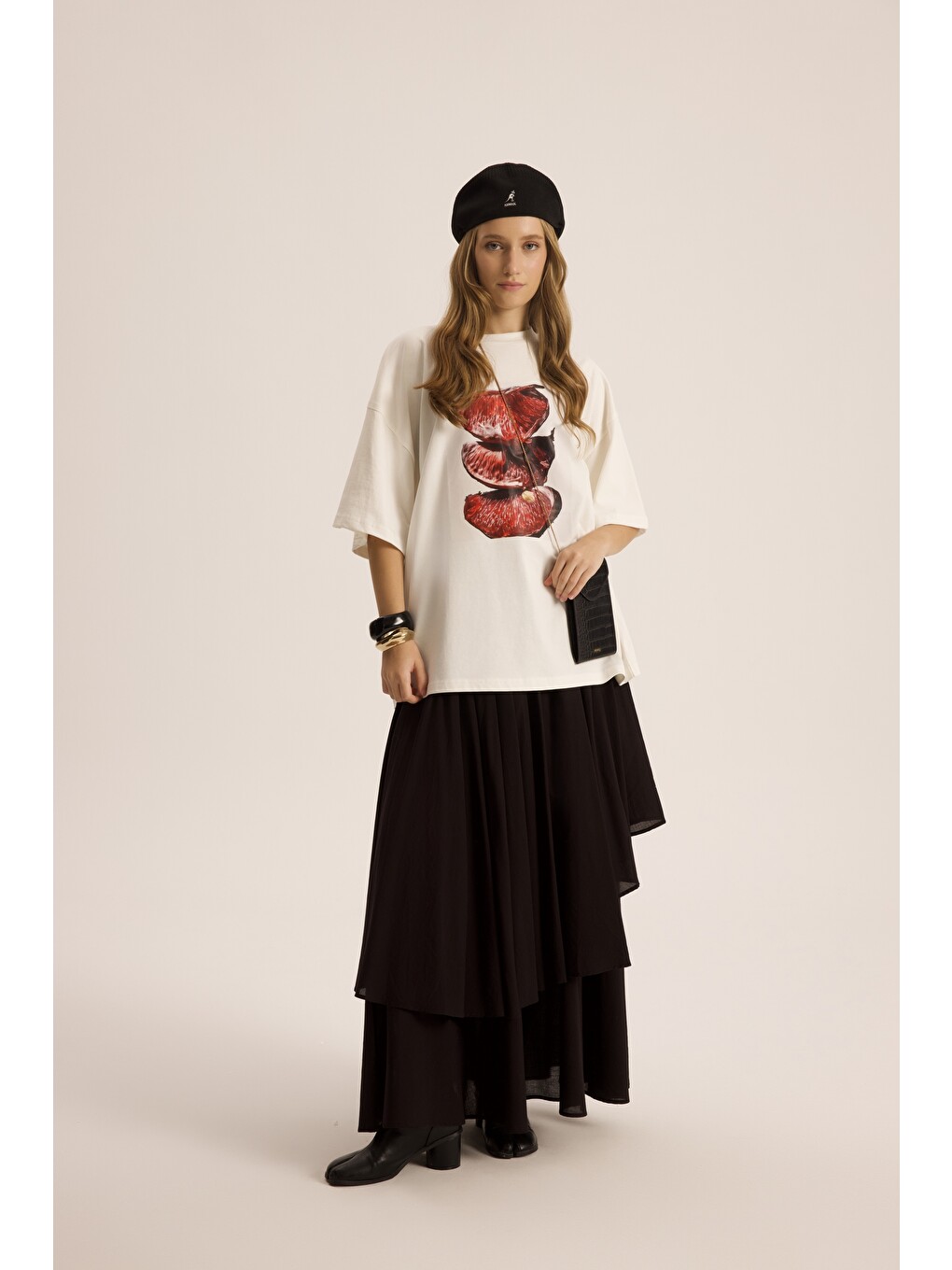 Pomelo Oversize Beyaz T-shirt-5