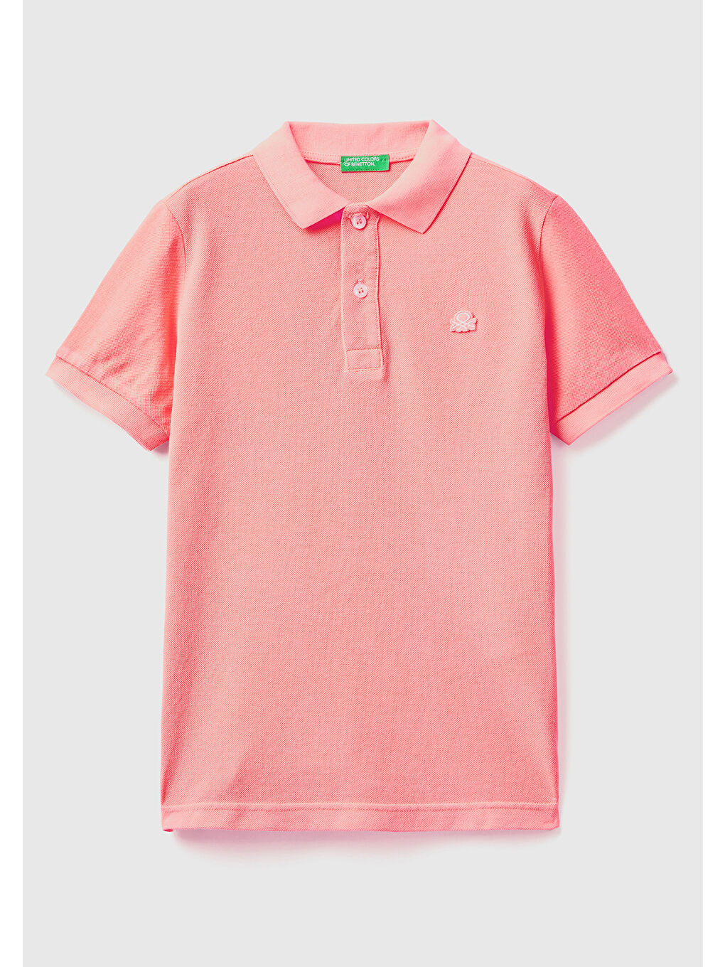 United Colors Of Benetton Pembe Erkek Çocuk Pembe Logolu Neon Pike Polo T-Shirt