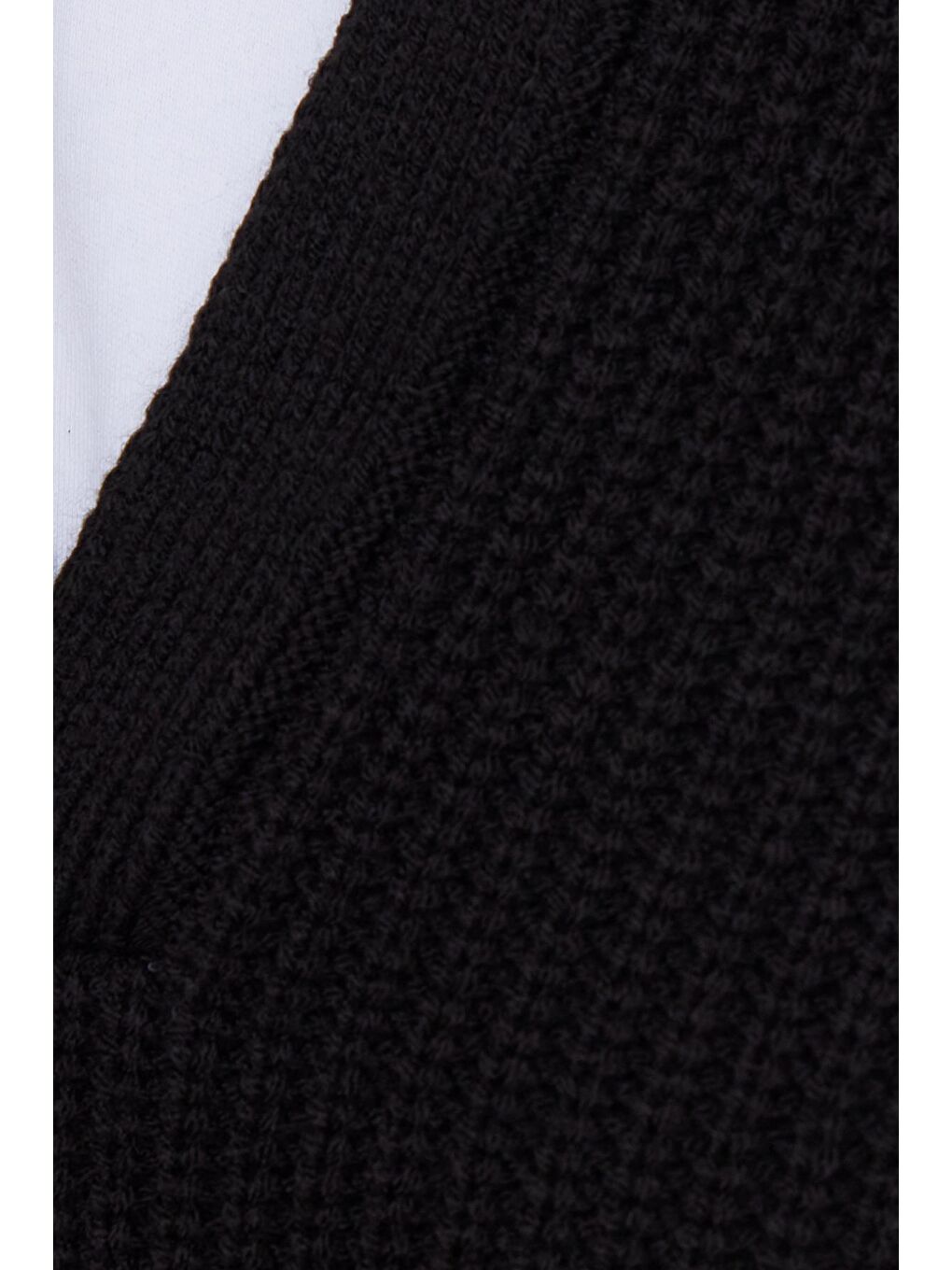 Erkek Slim Fit Dar Kesim Polo Yaka Siyah Kazak-5