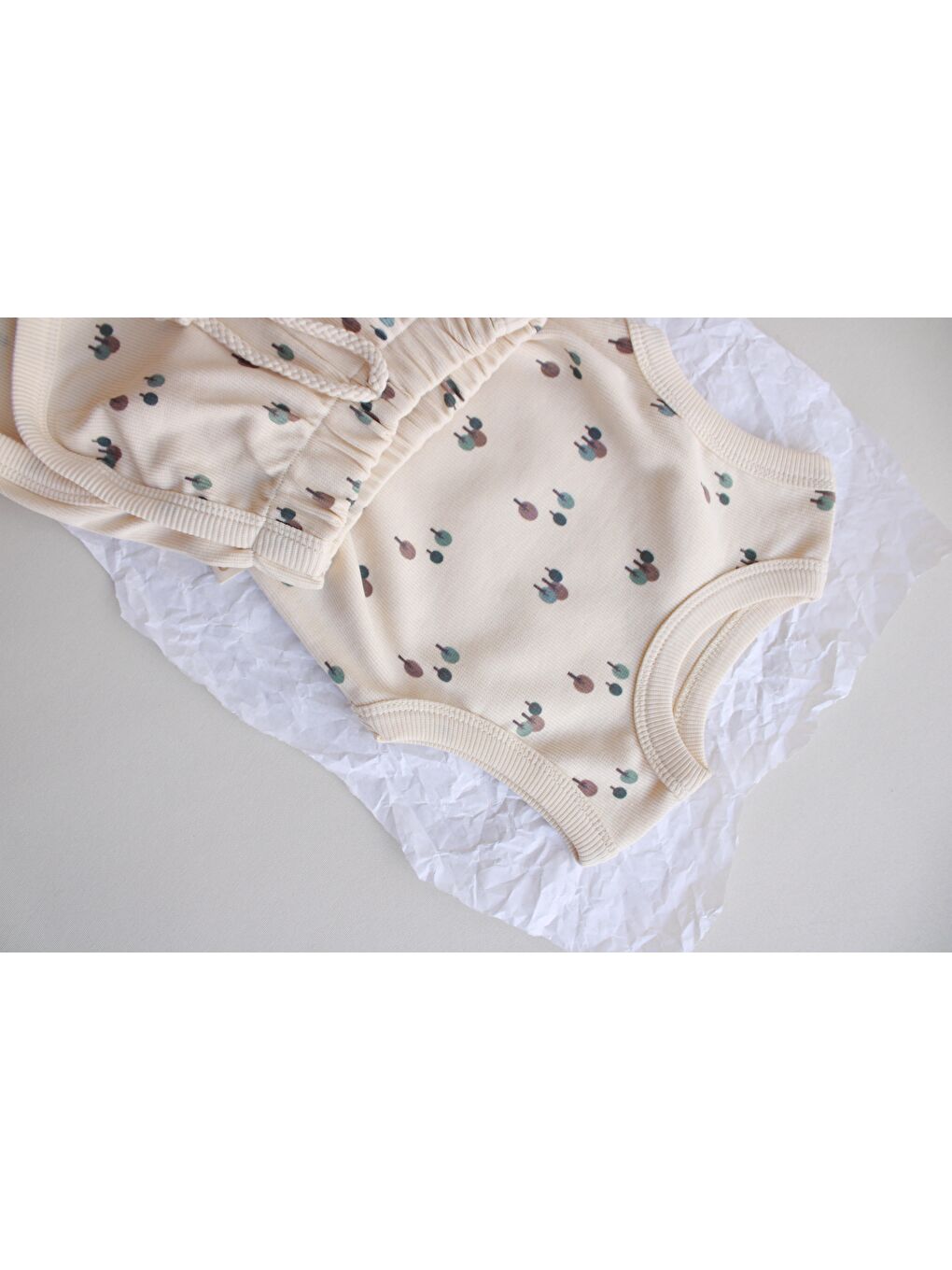 Ekru Ağaç Baskı Kaşkorse Atlet Şort Takım-7